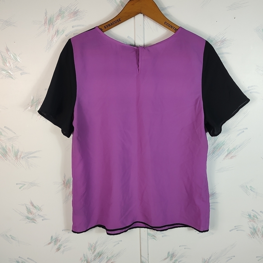 Worthington Purple Short Sleeve Blouse M - Picture 8 of 10